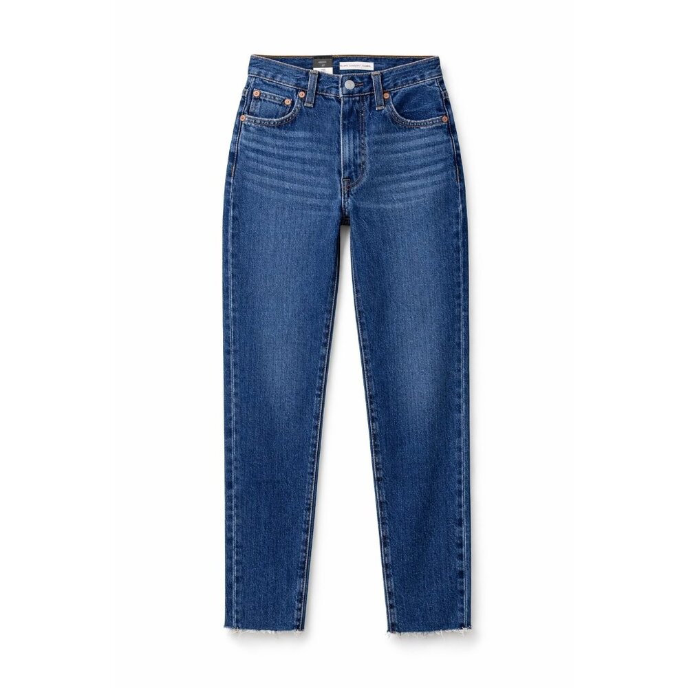 Levis Premium Ribcage Straight Jeans 24x27 High Rise Button Fly Raw Hem NEW